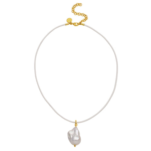 Baroque Pearl Leather Cord Necklace - House Of Pearls